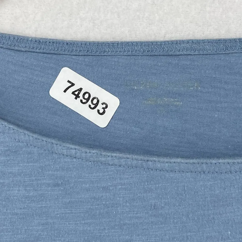 EILEEN FISHER Tunic S Organic Cotton Slub Jersey Long Sleeve Boat Neck Blue - Picture 10 of 10